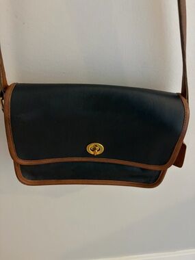 Vintage Coach Spectator Black and Brown Leather Crossbody Bag